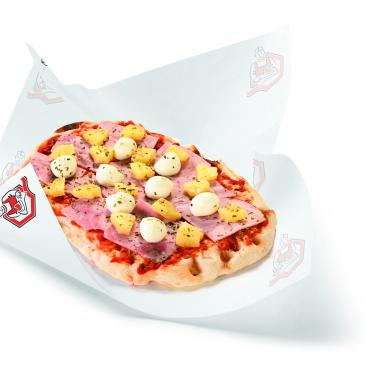 Pinsa met gekookte ham en ananas