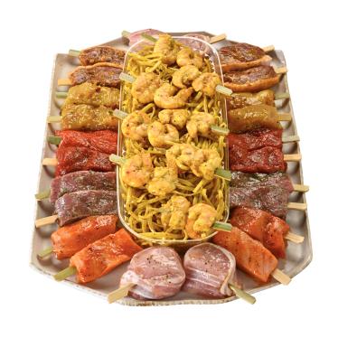 Teppanyaki Platte mit Nudeln